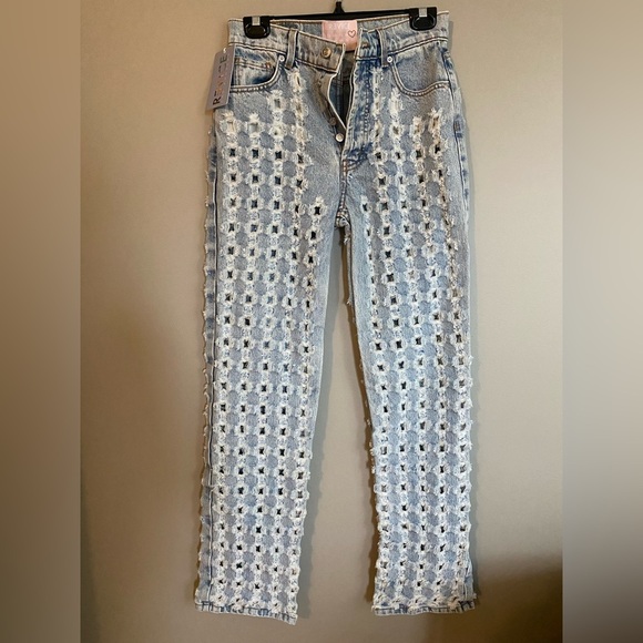 NWT Revice Laser Cut Jeans Distressed Size 27 - Picture 5 of 13
